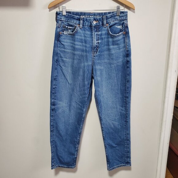 AMERICAN EAGLE Curvy Mom Jeans Real Good Ankle Hi-Rise Stretch Women 8 x 26" - Picture 2 of 15